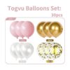 Globos de oro rosa y blanco globos de látex de confeti_2