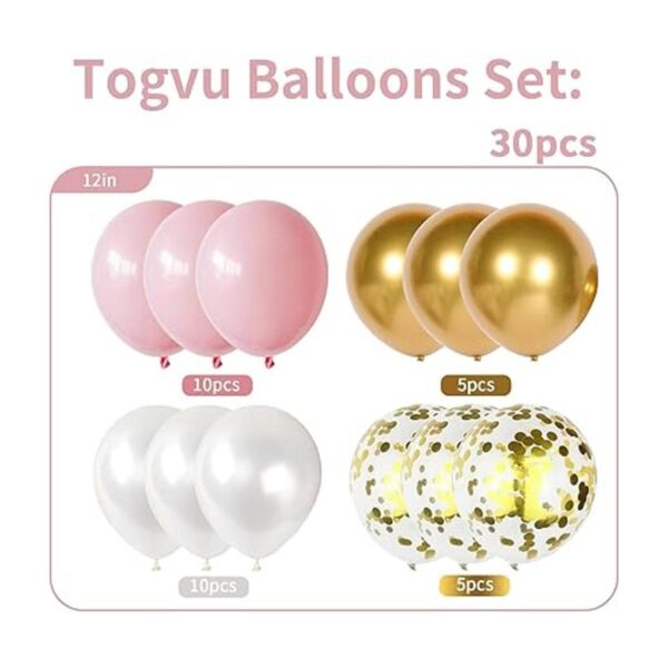 Globos de oro rosa y blanco globos de látex de confeti_2