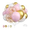 Globos de oro rosa y blanco globos de látex de confeti_1