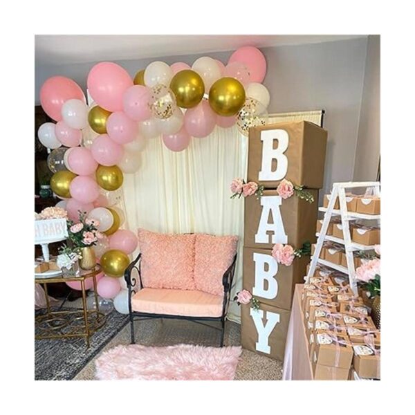 Globos de oro rosa y blanco globos de látex de confeti_5