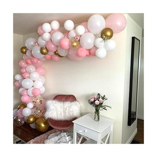 Globos de oro rosa y blanco globos de látex de confeti_4