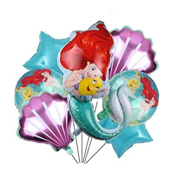 7 globos de papel de aluminio de sirena suministros de_1