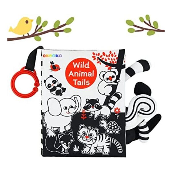 OKOOKO Soft Cloth Book for Baby Animals Tails Book High_1