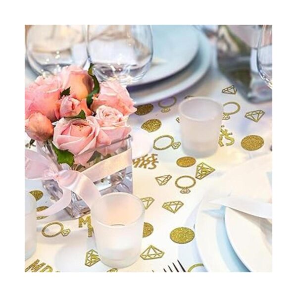 220 piezas de confeti dorado para mesa de boda Mr and Mrs