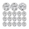 100 cuentas espaciadoras de bolas de cristal plateado de