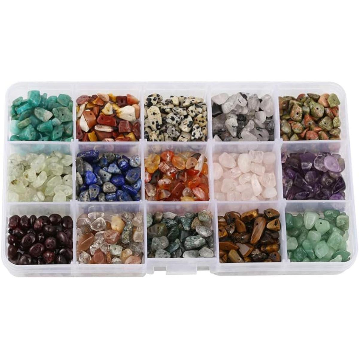 15 cuentas de cristal de cuarzo con forma irregular