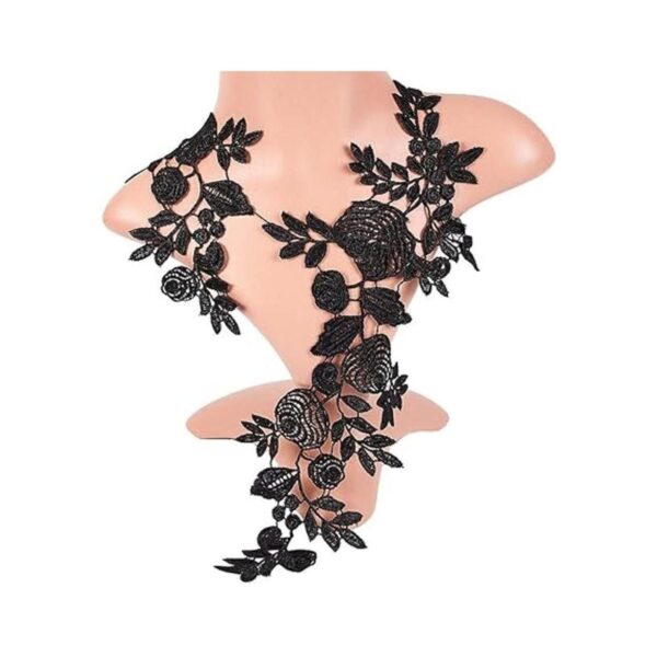 GORGECRAFT 2 pares de parches de flores negras apliques