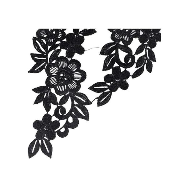 GORGECRAFT 2 pares de parches de flores negras apliques