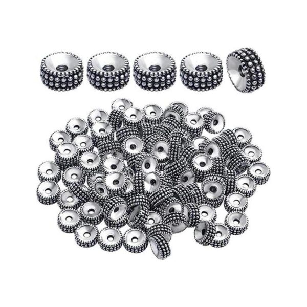 100 cuentas sueltas de aleación de plata cuentas
