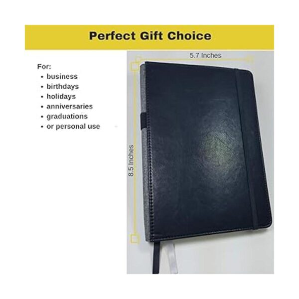 Dotted Grid Meeting Notebook A5 Leather Bound Black Note_4