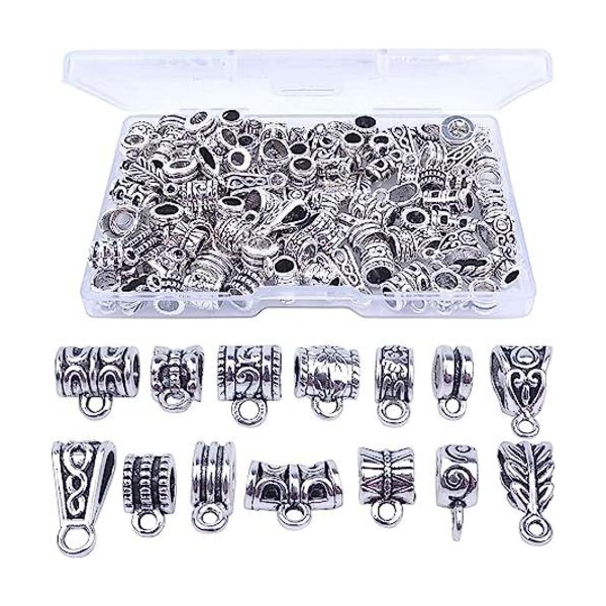 Jdesun Cuentas espaciadoras de 3.53 oz 14 estilos plata