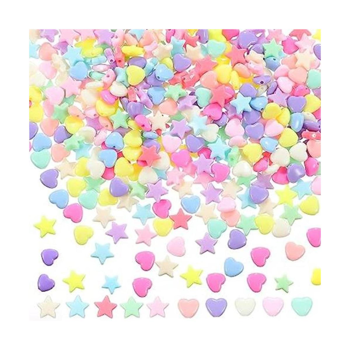 400 cuentas de acrílico con forma de corazón y cuentas en