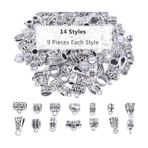 Jdesun Cuentas espaciadoras de 3.53 oz 14 estilos plata