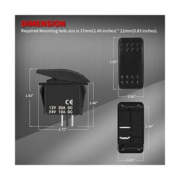 DaierTek Interruptor basculante marino de 12 V_2