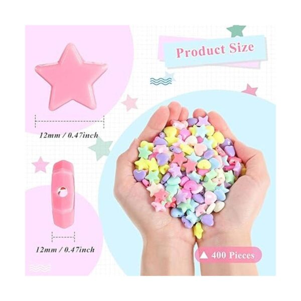 400 cuentas de acrílico con forma de corazón y cuentas en