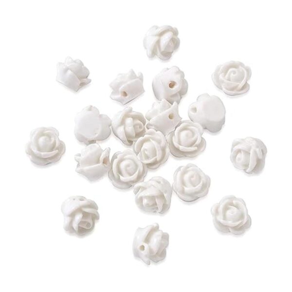 Beadthoven 20 cuentas de resina opacas color blanco_2