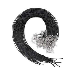 Selizo 50 piezas de cordón de algodón encerado negro para
