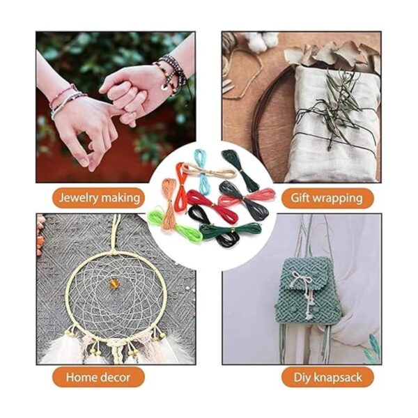 Cuerdas enceradas de color brillante para macramé