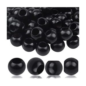 50 cuentas de madera negras redondas de 0.787 in cuentas
