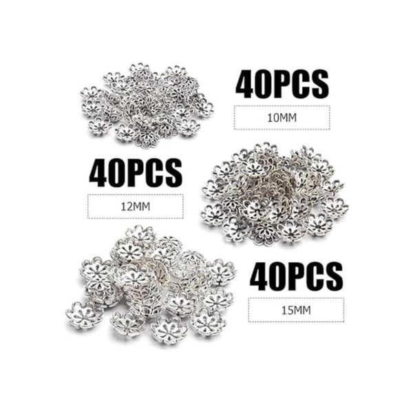 Tapas de cuentas 120 piezas de cuentas de doble flor
