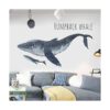 Pegatinas de pared con diseño de ballena jorobada para