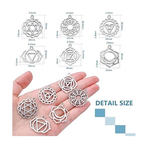 30 colgantes de 6 estilos de chakras de aleación de