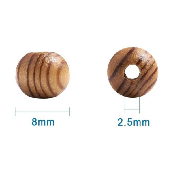 Cheriswelry 200 cuentas redondas de madera natural de
