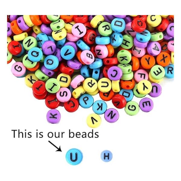 ToBeIT 500 cuentas de letras acrílicas de color del_3