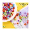 ToBeIT 500 cuentas de letras acrílicas de color del_2