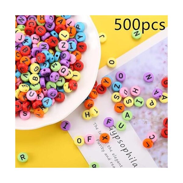 ToBeIT 500 cuentas de letras acrílicas de color del_2