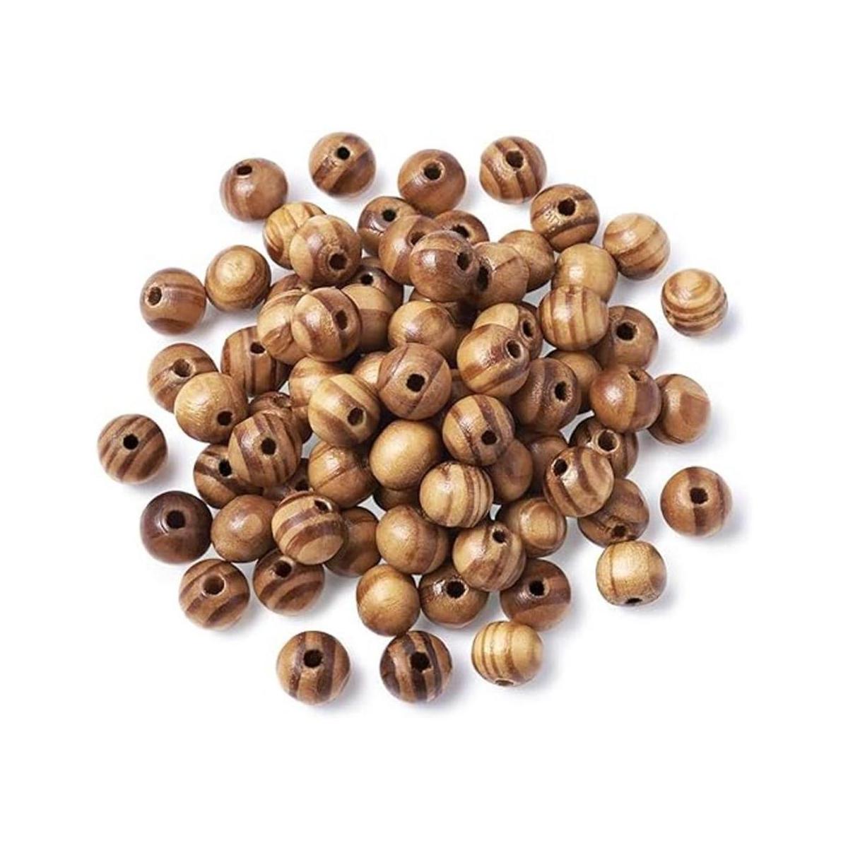 Cheriswelry 200 cuentas redondas de madera natural de