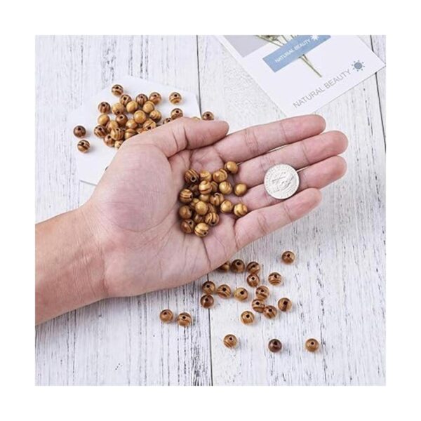 Cheriswelry 200 cuentas redondas de madera natural de