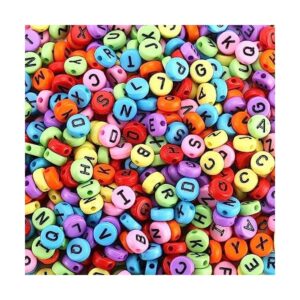 ToBeIT 500 cuentas de letras acrílicas de color del_1