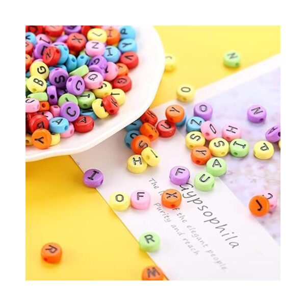 ToBeIT 500 cuentas de letras acrílicas de color del_4