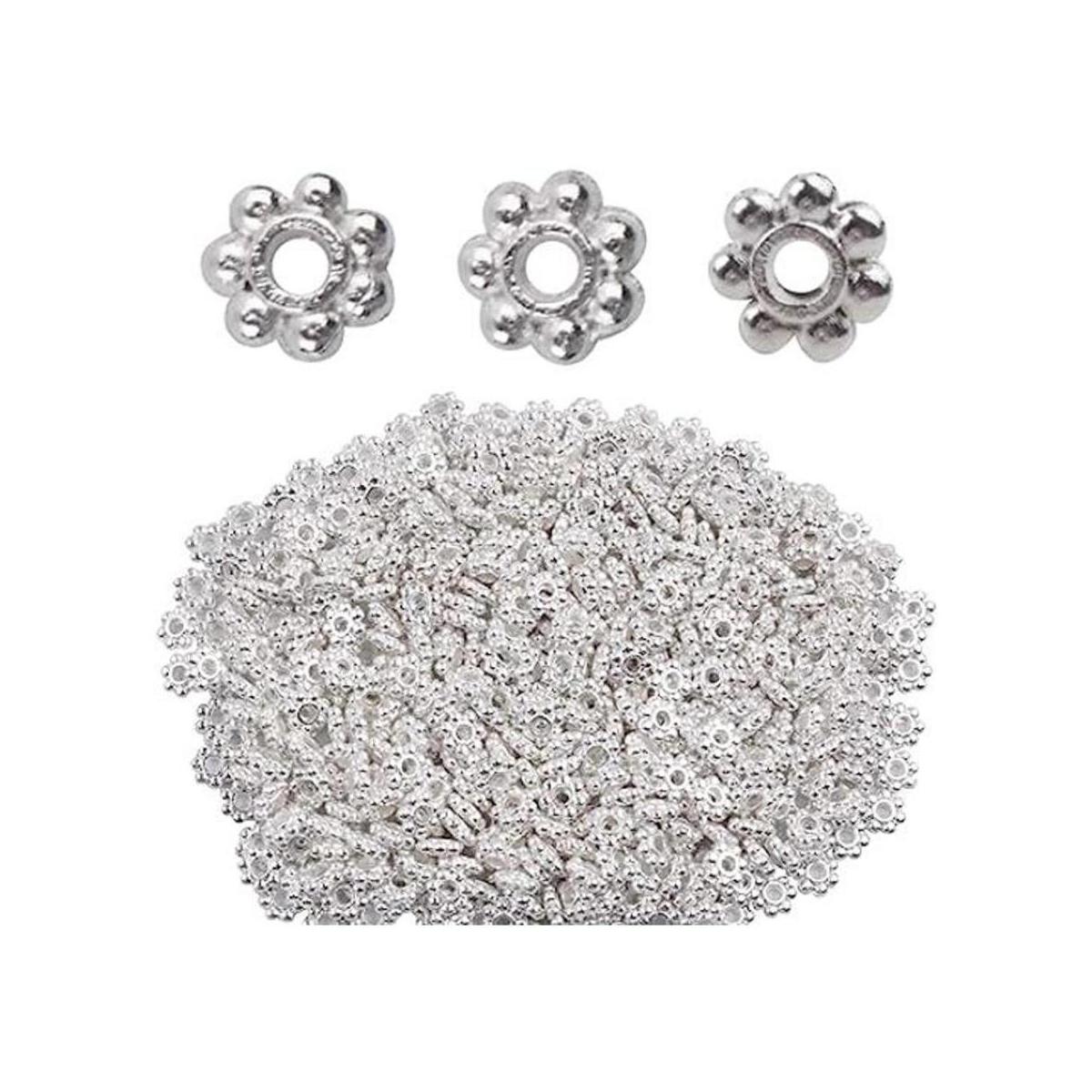 BronaGrand 500pcs Metal Daisy Spacer Beads 0.157 in para