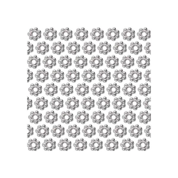 BronaGrand 500pcs Metal Daisy Spacer Beads 0.157 in para_6
