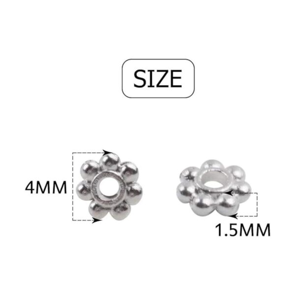 BronaGrand 500pcs Metal Daisy Spacer Beads 0.157 in para_3