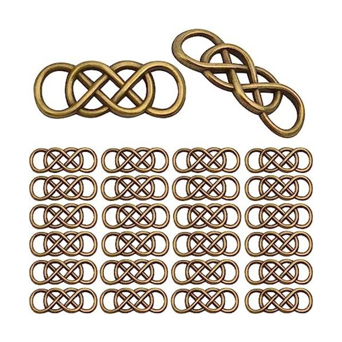 Hmjpng 50 dijes de aleación con símbolo de infinito doble