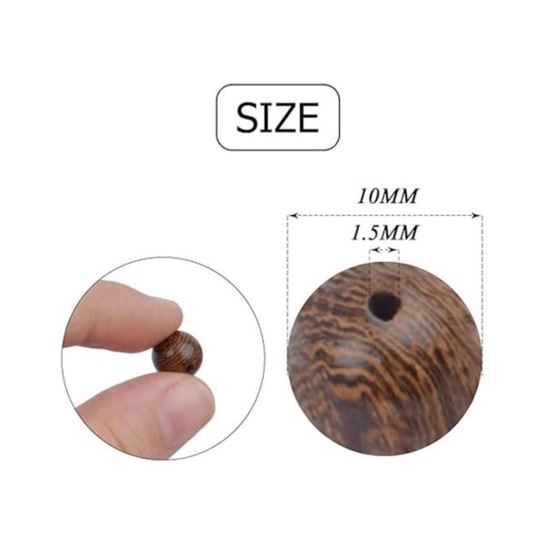 Cuentas de madera de 0.394 in 200 cuentas de macramé