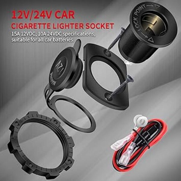 DaierTek 12 V coche marino barco encendedor de cigarrillos_2