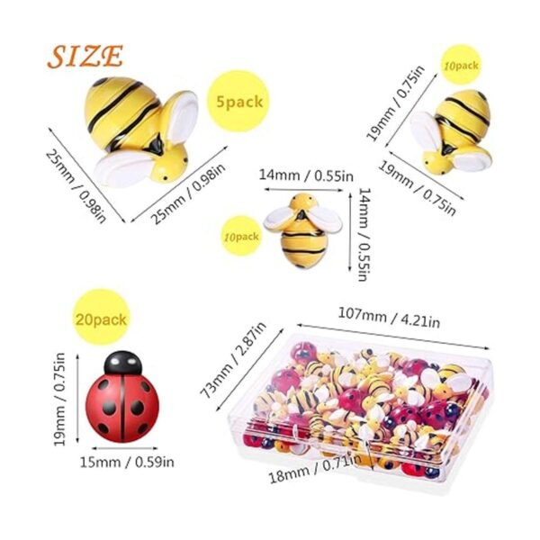 CCOZN 45 piezas de mariquitas de abejas de resina 25
