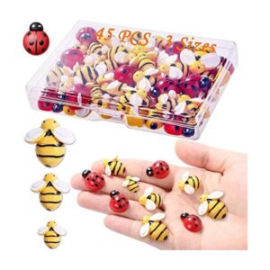CCOZN 45 piezas de mariquitas de abejas de resina 25