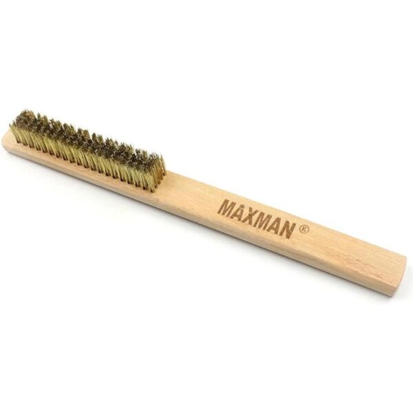 MAXMAN Cepillo de alambre de latón mango de madera_2