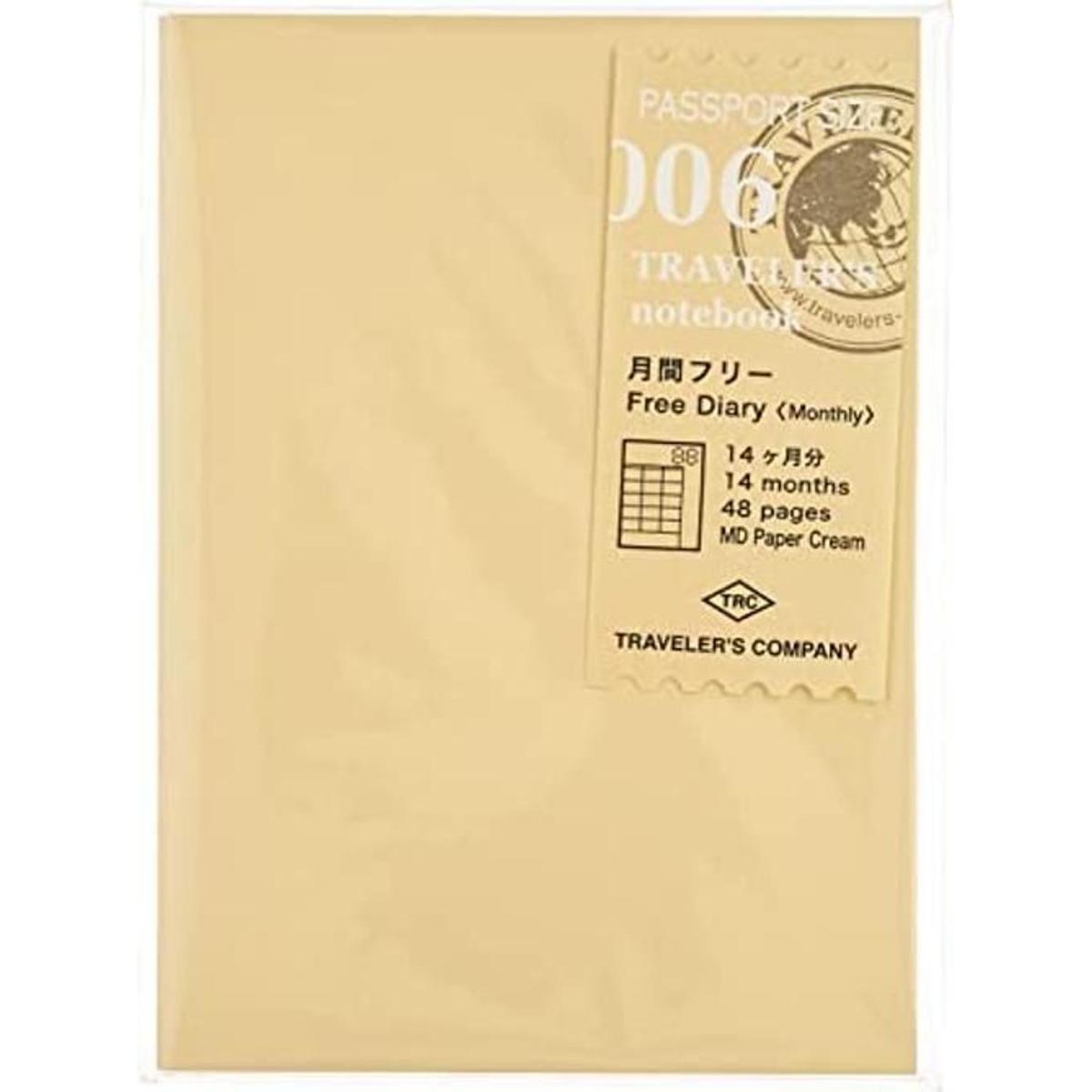 Midori Travelers Notebook recarga 006 diario mensual