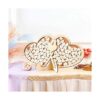 100 piezas de mini mesa de madera rústica con corazón de