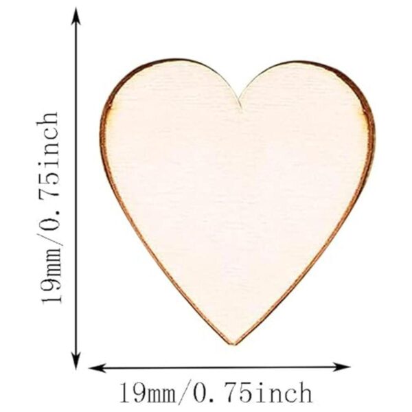 100 piezas de mini mesa de madera rústica con corazón de
