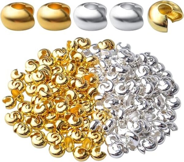 200 piezas de 0.197 in metal engarzado perlas cubiertas_1