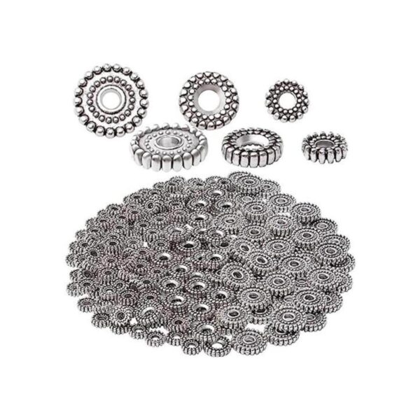 200pcs de aleación de plata antigua espaciador granos de