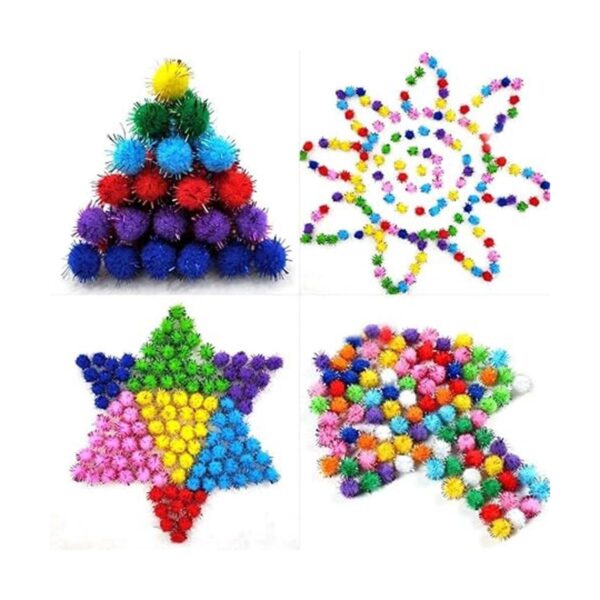 Bolas de purpurina de colores con pompón bolas peludas de_2