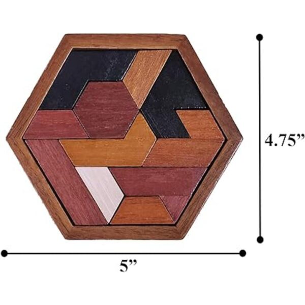 LMC Products Rompecabezas de madera hexagonal para niños_4